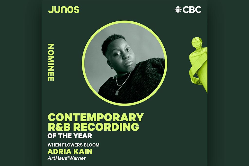 Album by Assumption Alumna Adria Kain Nominated for a Juno Award